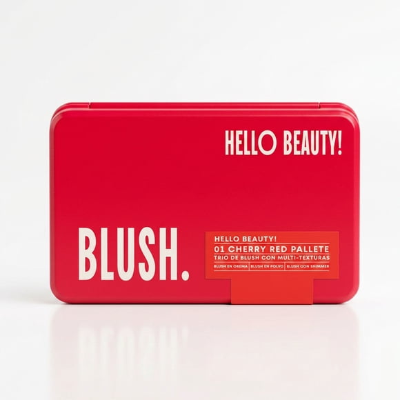 Trío de Rubor multitextura Hello Beauty Cherry Red, 7.7 ml