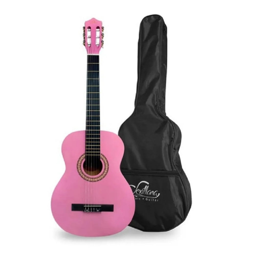 Sevillana - Guitarra Acustica Rosada Con Funda Para Niños Se 30pk