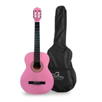 Sevillana - Guitarra Acustica Rosada Con Funda Para Niños Se 30Pk