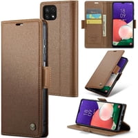 Caseme Tipo Cartera Samsung Galaxy A22 5G Con Cierre Magnético, Rfid, Tarjetero, Soporte, Carga Inalámbrica