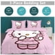 thumbnail image 2 of Cartoon Hello Kitty Comforter Telephone 3-Piece Bed Sheets Warm Kawaii Bedding Set Cute Soft Bedclothes for Boys Girls Kids Twin, 2 of 5