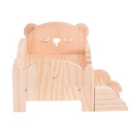 Bothyi - Mini Cama De Madera Para Muñecas Bjd, Juguete De Desarrollo Con Forma De Animal Adorable, Simulación De Oso, 29 X 18 X 12 Cm