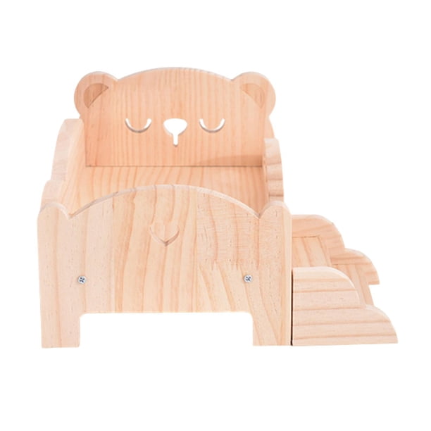 Mini Cama De Madera Para Muñecas BJD, Juguete De Desarrollo Con Forma De Animal Adorable, Simulación De Oso, 29 X 18 X 12 Cm