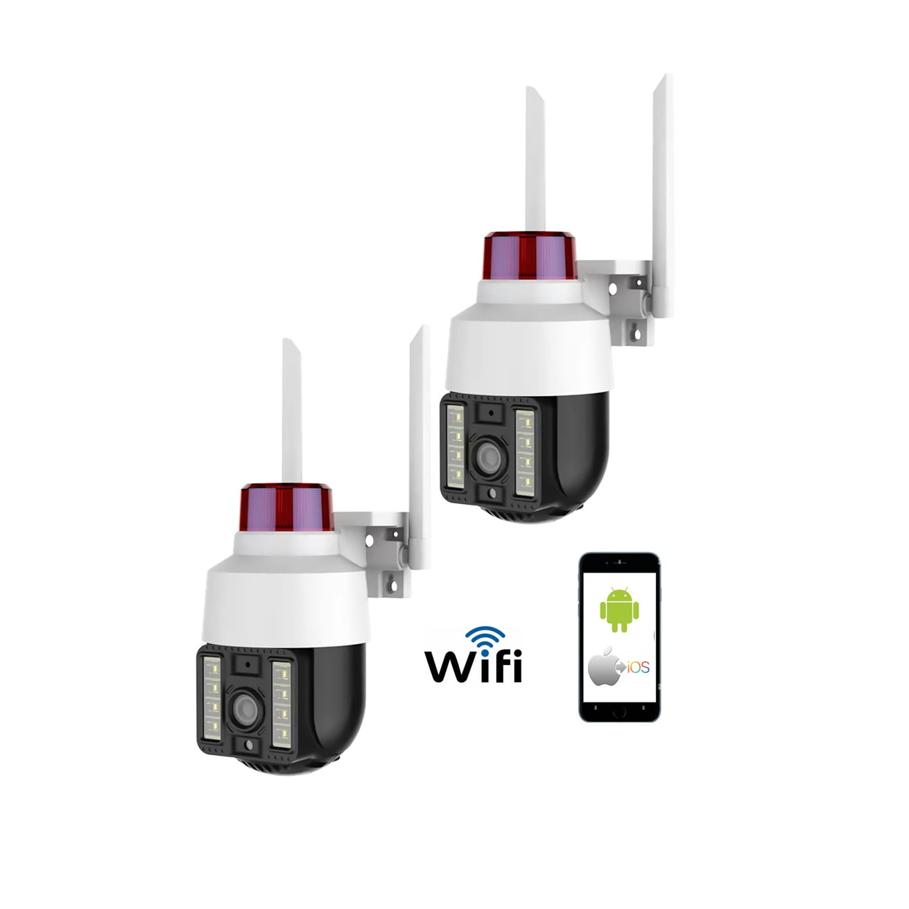 Vipa - Pack 2 Cámaras Seguridad Exterior Ip Wifi Full Hd Robótica Domo Ip1100