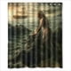 thumbnail image 1 of Cortina de ducha vintage de sirena con ganchos, tamaño 60 x 72 pulgadas, 1 of 3