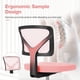 thumbnail image 5 of Silla de escritorio Sweetcrispy, ergonómica, con respaldo bajo, malla, color rosa, 5 of 7