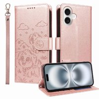 Funda Billetera Foxdock Compatible Con Iphone 16, Diseño Perrito Tierno, Ranuras Para Tarjetas Y Soporte Plegable