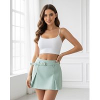 Flix Spa - Falda Short Mujer Formal Con Cinturón