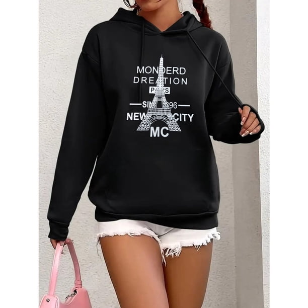 Poleron Mujer Invierno Con Gorro Forro Polar City 1726