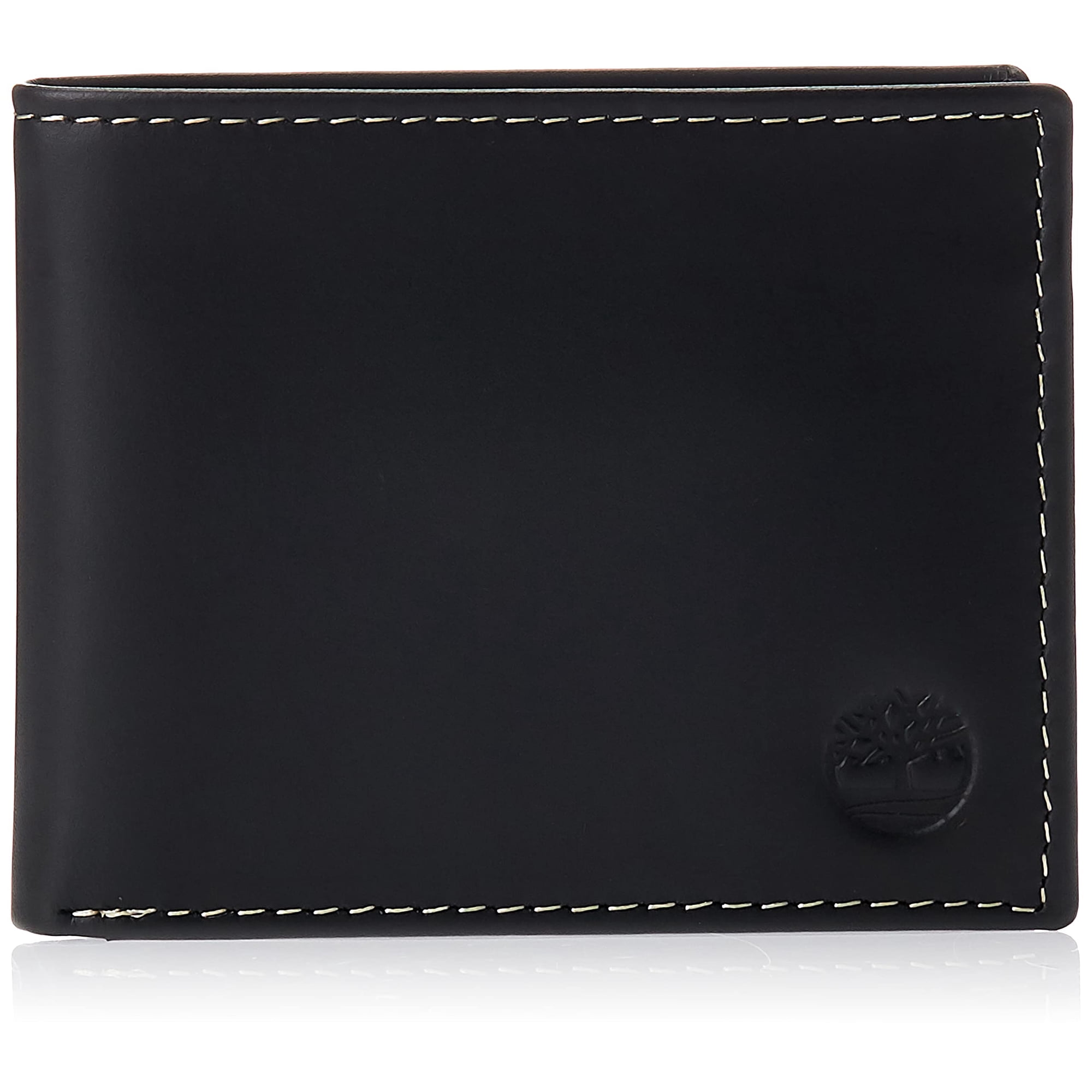 Cartera De Cuero Para Hombre Timberland Con Bolsillo Abatible, Negro