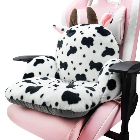 Cojín para Silla QYA de Peluche Suave con Diseño de Vaca 43x42 cm