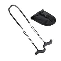 Ioensy - Sierra De Cadena De Cuerda Manual Portátil De Acero Para Acampar, Senderismo, Supervivencia, Caza, Color Negro