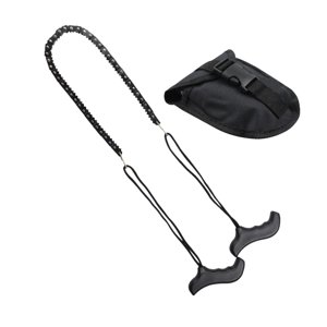 Ioensy - Sierra De Cadena De Cuerda Manual Portátil De Acero Para Acampar, Senderismo, Supervivencia, Caza, Color Negro