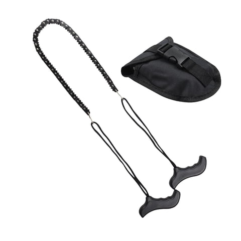 Ioensy - Sierra De Cadena De Cuerda Manual Portátil De Acero Para Acampar, Senderismo, Supervivencia, Caza, Color Negro