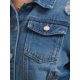 thumbnail image 5 of INSPIRE CHIC Chaqueta de Mujer Abrigo Jean Cuello Plano Botones Abajo Manga 3/4 Lavado Chaqueta de Mezclilla Recortada 2XL Azul Oscuro, 5 of 6