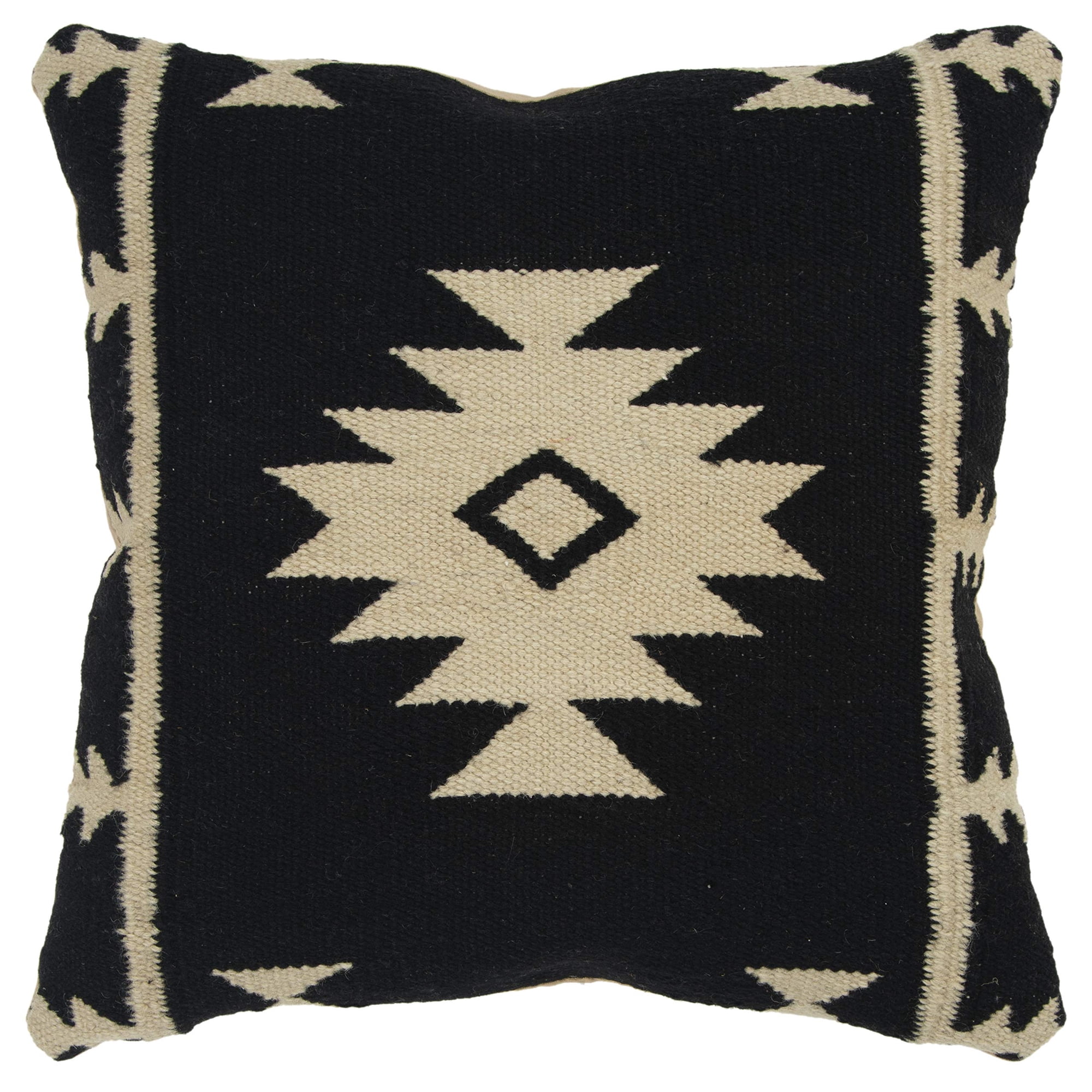 Almohada Decorativa Rizzy Home T05808, Relleno De Polietileno, 45 X 45 Cm, Negro Y Blanco