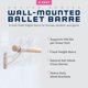 thumbnail image 2 of Barra de ballet Vita Vibe 2,4 m de madera, altura fija, EE. UU., 2 of 7