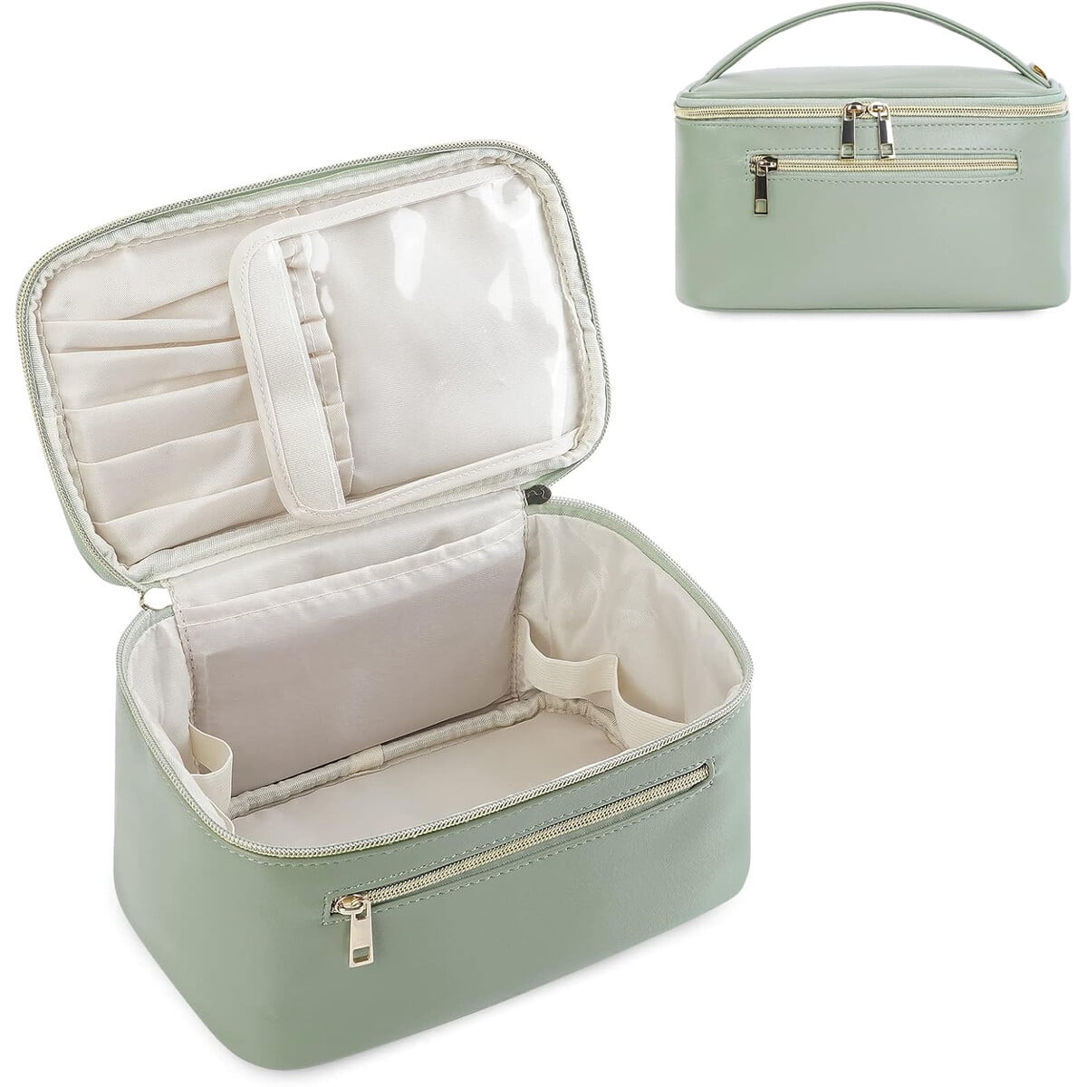 Neceser Wandering Nature Cuero Vegano Verde Organizador Maquillaje
