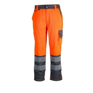 T-World - Pantalon Alta Visibilidad Bi-Color Clase 2 Naranjo/Gris