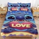 thumbnail image 2 of 3 Pieces Stitch Bedding Comforter Set Full with 2 Pillowcases for Kids Teens Girls Women Microfiber Easy Wash Light Breathable Cozy White Base Bed Sheets, 2 of 5