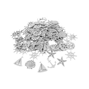 Magideal - 50 Piezas De Pequeños Recortes De Madera Náuticos Para Manualidades Con Temática De Playa, Recuerdos De Fiesta, Obras De Arte, Suministros De Bricolaj Blanco