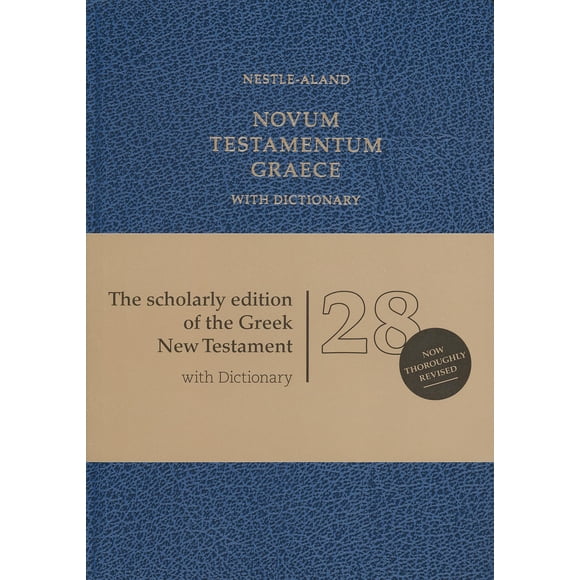 Libro Hendrickson Nestle‑Aland NA28 con diccionario azul
