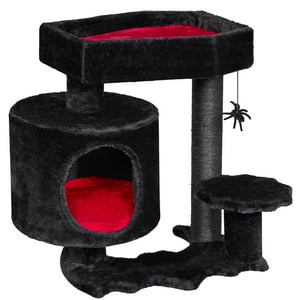 Cama Tipo Ataúd Gótica Cat Tree Bewishome Mmj93R Con Rascador