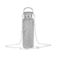 Magideal - Botella Creativa Con Cadena 500Ml / 17Oz Aspiradora Portátil Con Gas Para Acampar Deportes Senderismo Para Mujeres Hombres, Taza De Aislamiento , Plata Ab