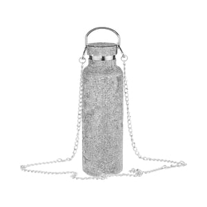 Magideal - Botella Creativa Con Cadena 500Ml / 17Oz Aspiradora Portátil Con Gas Para Acampar Deportes Senderismo Para Mujeres Hombres, Taza De Aislamiento , Plata Ab