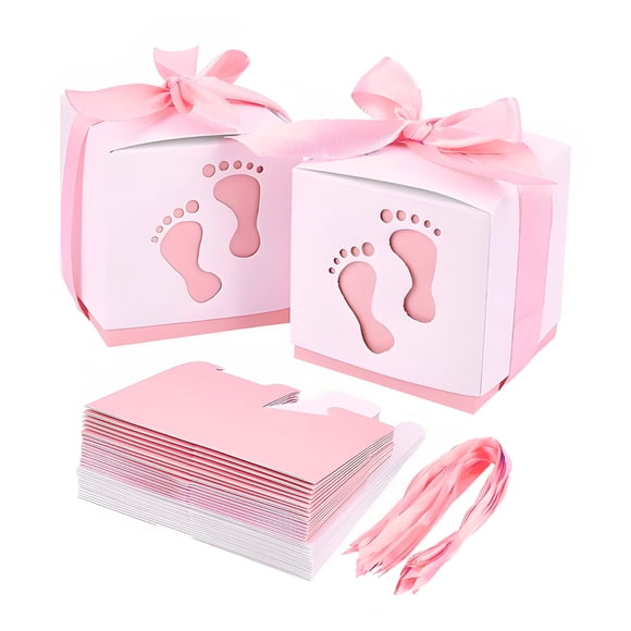 10 Cajas Papel Regalo Decoración Baby Showers Niña