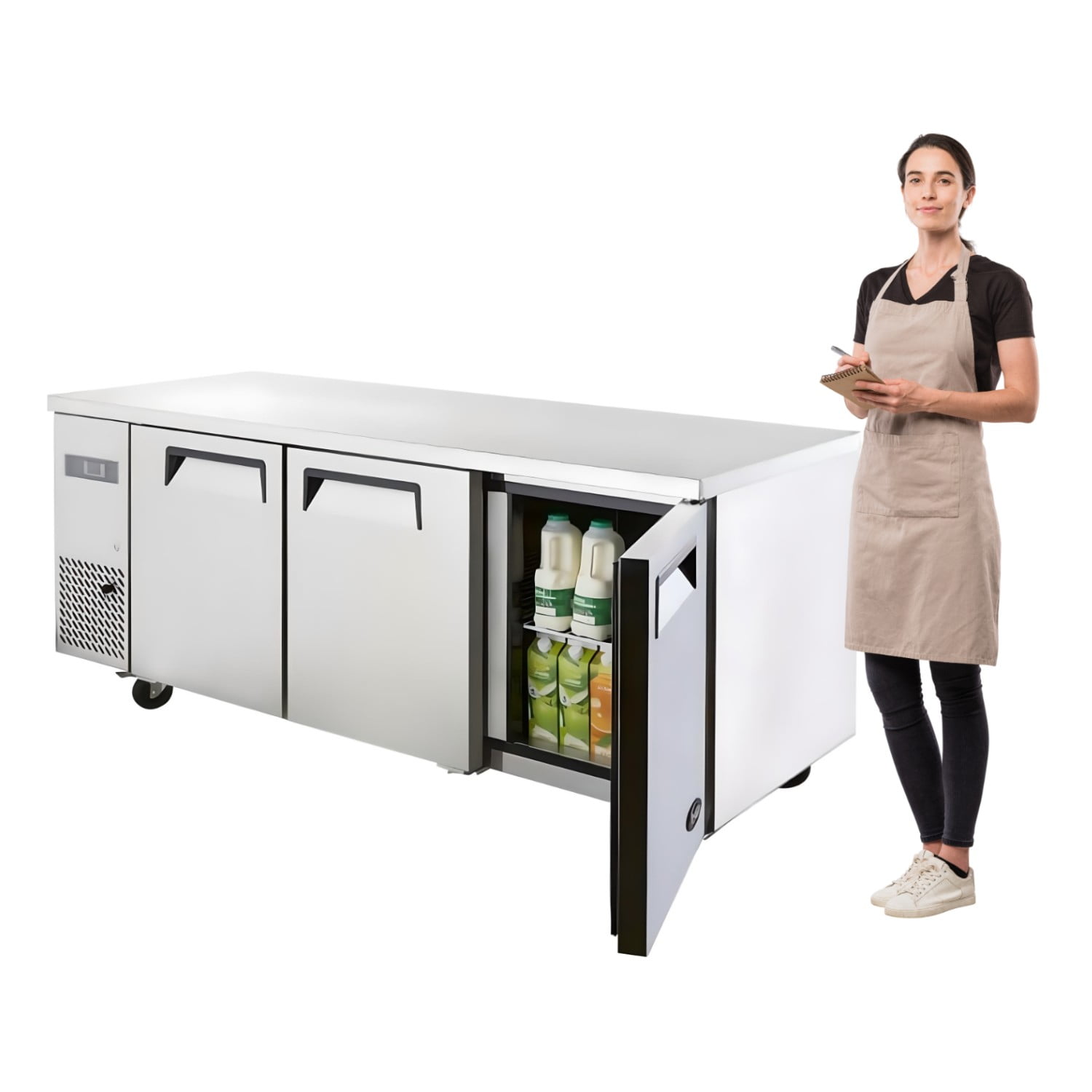 Prochef - Meson Refrigerado 180 Cm Acero Inox. 3 Puertas 510 Litros