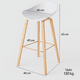 thumbnail image 4 of Pack x4 Taburetes Nórdicos Blancos – Asiento Ergonómico y Patas Madera Reforzadas, 4 of 6