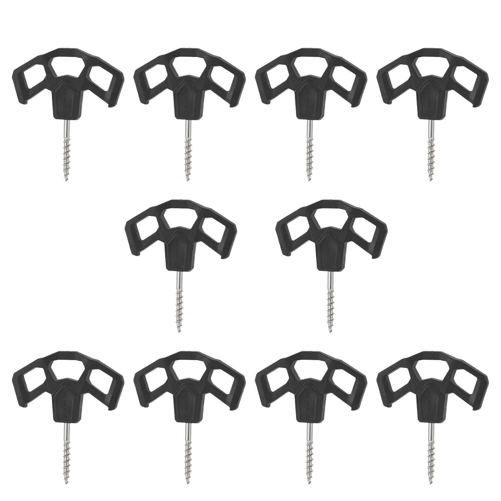 Magideal - 10 Clavos Para Cubierta De Camping, Estacas Para Tienda De Campaña, Accesorios Para Tienda De Campaña, Clavos Portátiles Multiusos Para Tienda De Camp Negro