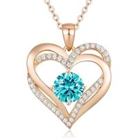 Collar Heshpaws Love Pendant Con Birthstone Zirconia Y Caja De Regalo