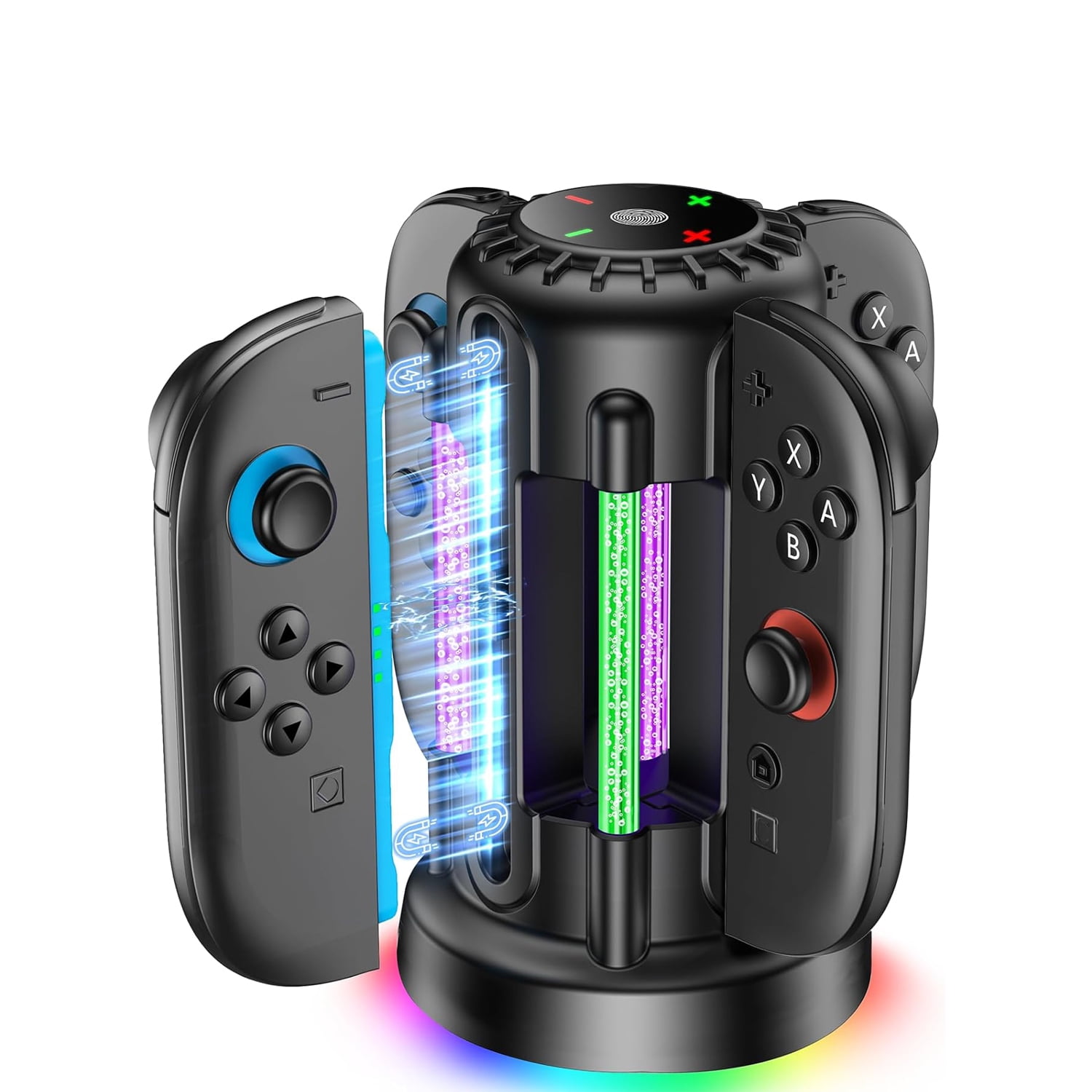 Genérico - Base De Carga Para Nintendo Switch 2 Gamepad, Con Luz Led, Estación De Carga Rápida Magnética Para Joy-con, Accesorios Para Mandos De Videojuegos