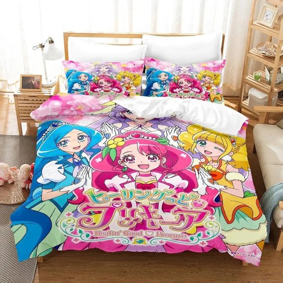 Anime Pretty Cure Bedding Set Duvet Cover Bed Set Quilt Cover Pillowcase Comforter Boys Adult Bedding Set