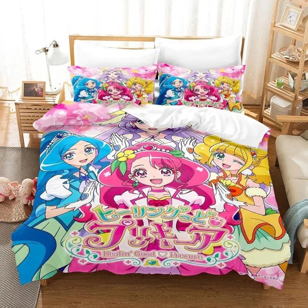 Anime Pretty Cure Bedding Set Duvet Cover Bed Set Quilt Cover Pillowcase Comforter Boys Adult Bedding Set