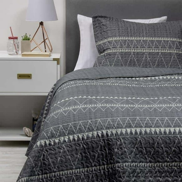 Cubrecama Estampado Ultra 1.5 Plazas Gris