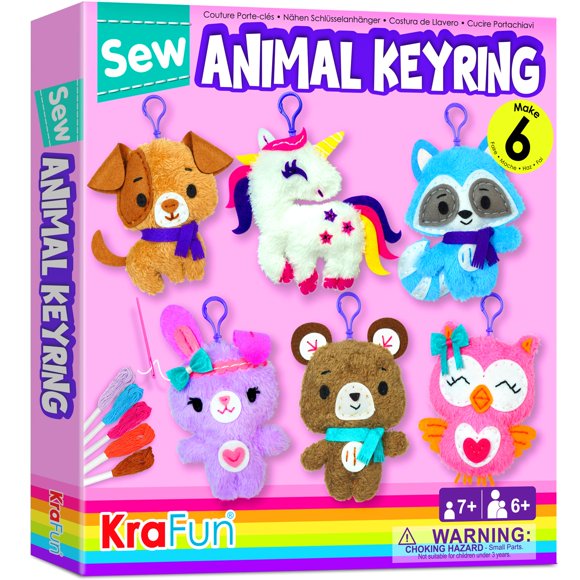 Kit de llaveros de costura KRAFUN Unicorn para niños de 7 a 12 años con 6 muñecas