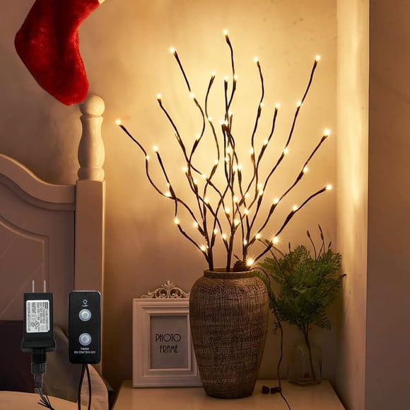Luces de sendero PEIDUO 76 cm, paquete de 3, 60 LED con temporizador (sauce)