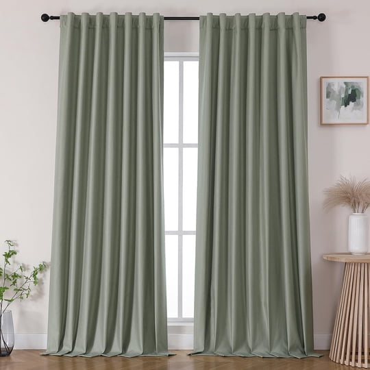 Cortinas Térmicas Opacas Joydeco 132x213 Cm Color Salvia