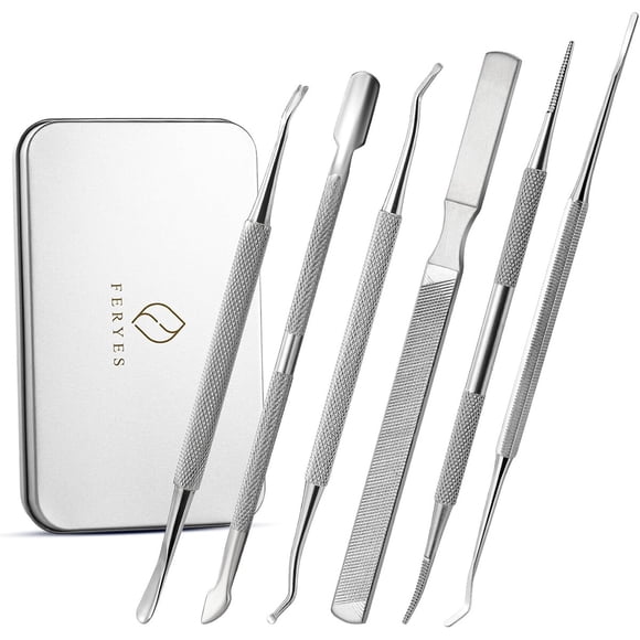 Kit FERYES 6 Piezas Removedor Uñas Encarnadas Acero Inoxidable