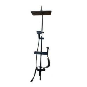 Click Ventas - Columna Ducha 4 Funciones Cuadrada Con Repisa Bidet Negro