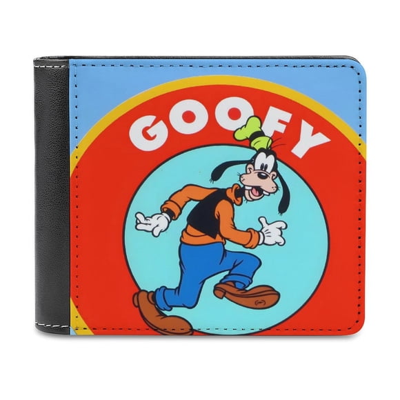 Goofy Cartera de Cuero PU para Hombres, Tarjetero Bifold Delgado, Cartera Minimalista de Cuero Sintético Suave