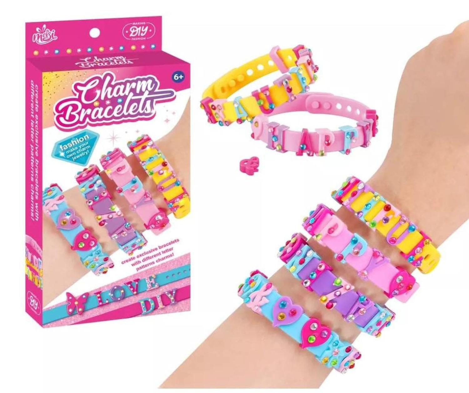 Genérico - Set De 4 Pulseras Con Accesorios Para Niñas Rosa