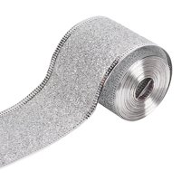 Bothyi - Cinta Navideña Con Borde De Alambre Flexible De 2 Pulgadas X 90 Yardas Para Proyectos Navideños Plateada