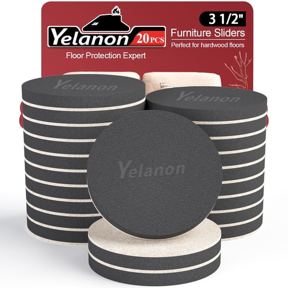 Almohadillas de fieltro Yelanon para alfombras Furniture Sliders, 20 unidades, 9 cm