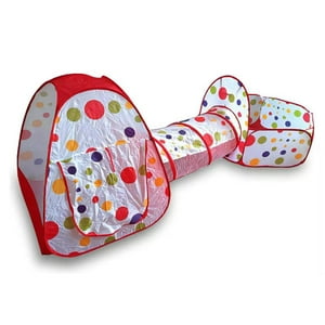 Genérico - Juguete Carpa 3 En 1 Tunel Piscina De Pelotas Infantil Rojo
