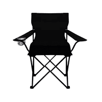 Genérico - Silla Plegable Con Porta Vaso Color Negro