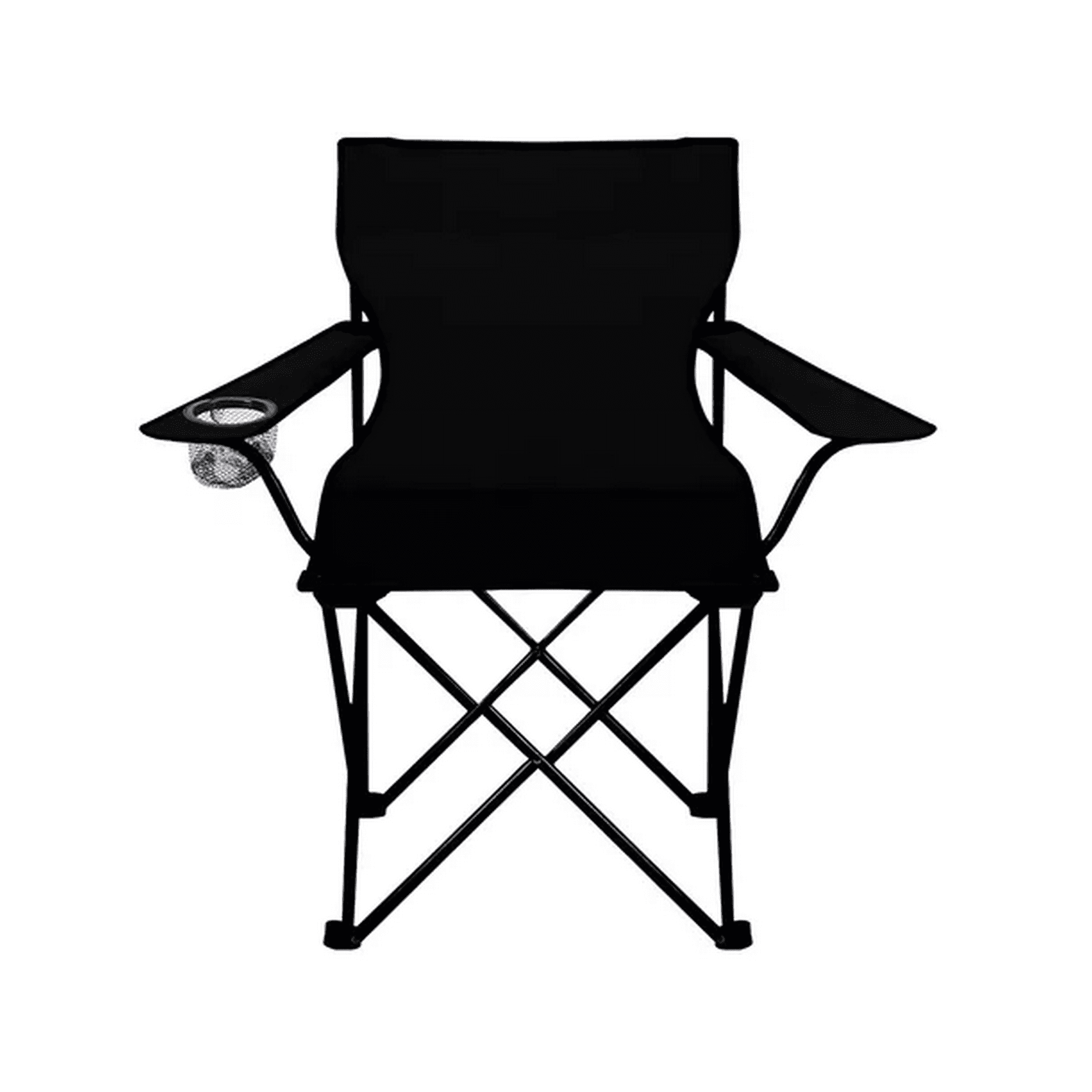 Genérico - Silla Plegable Con Porta Vaso Color Negro